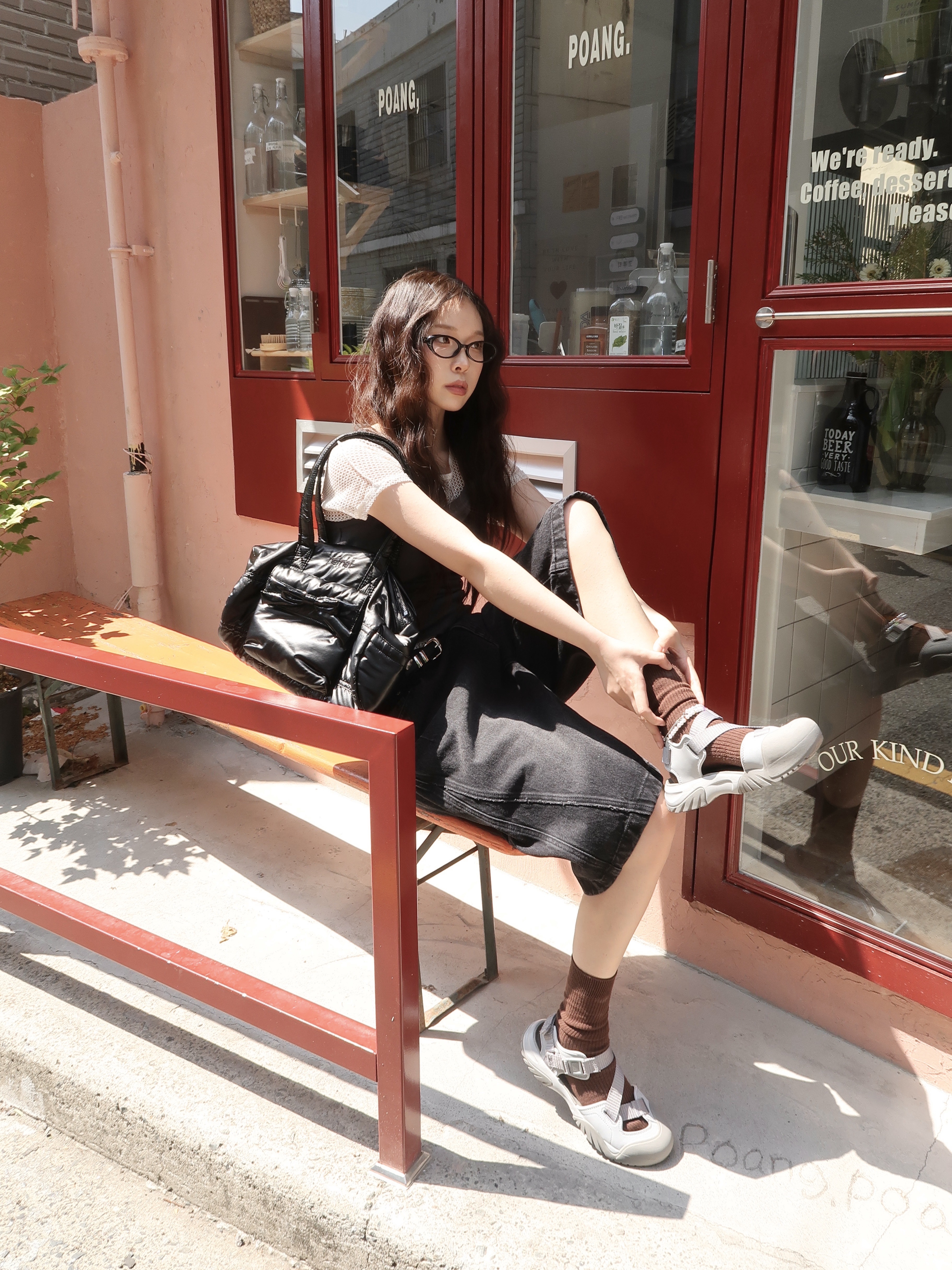 Fila Peito Sandal Grey 착용 스타일 - 3