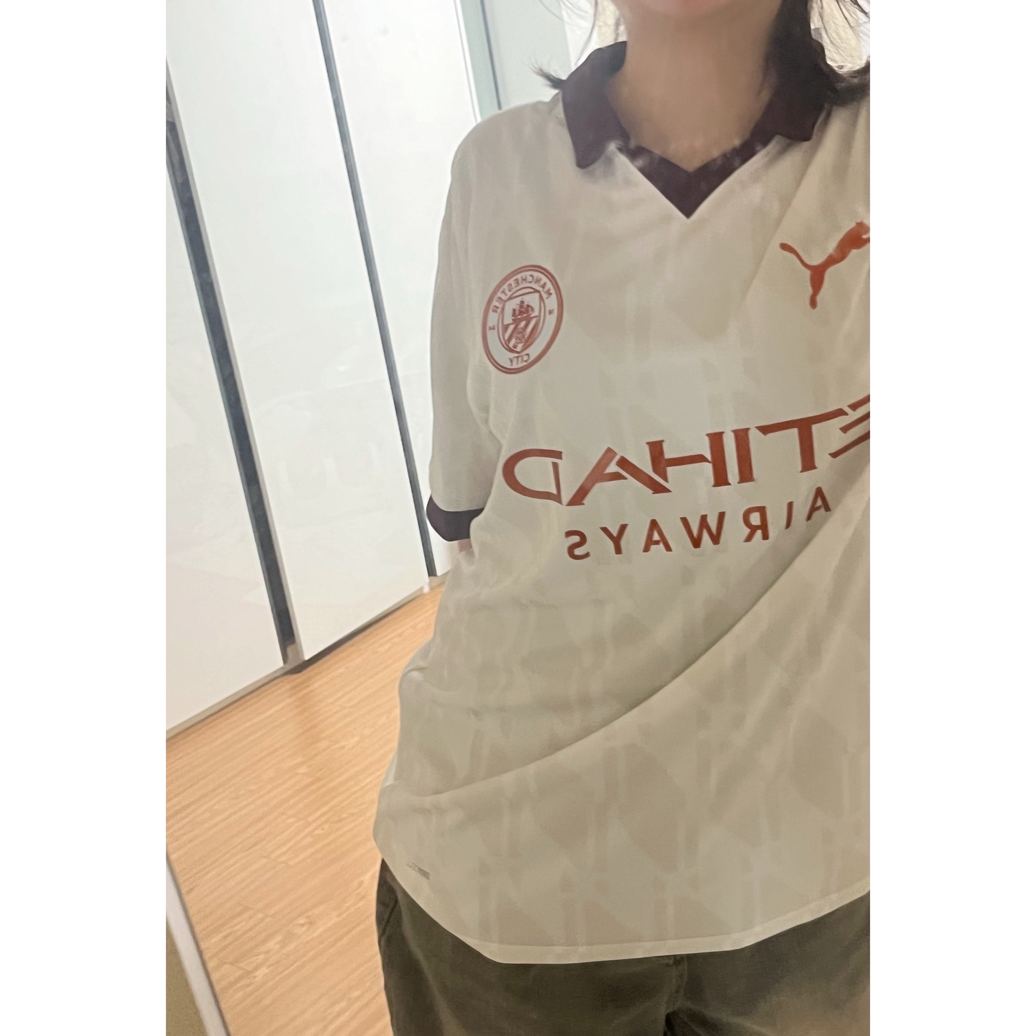 Puma Manchester City 2023/24 Away Jersey White Aubergine (Non Marking Ver.) 착용 스타일 - 2