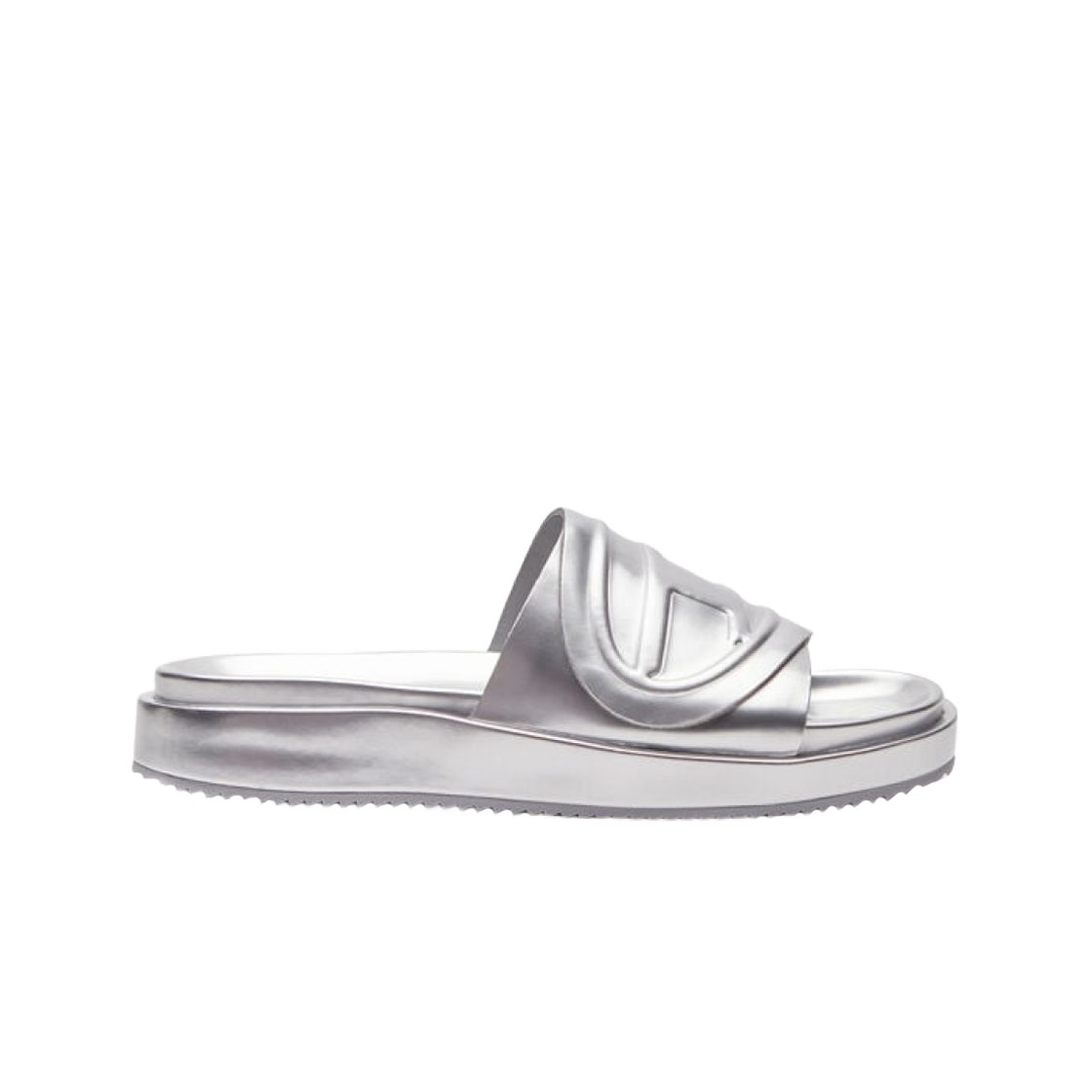 (W) 디젤 Sa-슬라이드 스트랩 D 오발 W 메탈릭 실버((W) Diesel Sa-Slide D Oval W Metallic with Strap Silver)