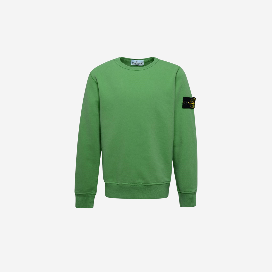 791661320-V0050 (Kids) Stone Island 61320 Garment Dyed Cotton Fleece Crewneck Sweatshirt Bright Green - 23FW