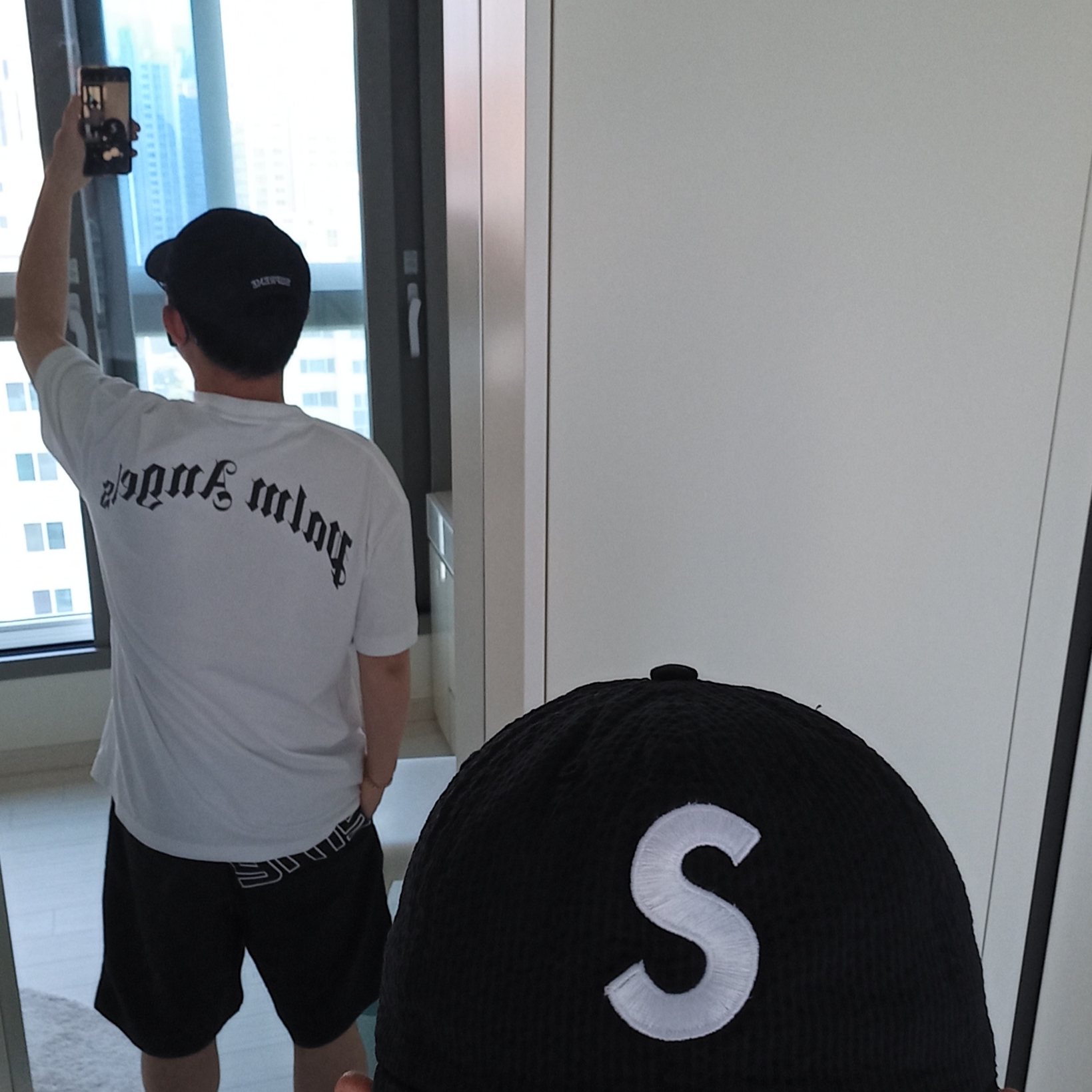 Supreme Seersucker S Logo 6-Panel Black - 24SS, Palm Angels Bear Classic T-Shirt White Brown 착용 스타일 - 2