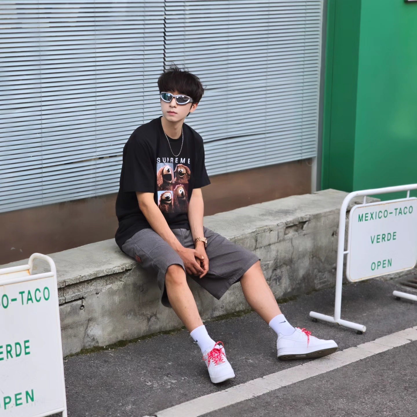 Supreme Rowlf T-Shirt Black - 24SS, Samsung Galaxy Watch6 44mm LTE Silver (Korean Ver.) 착용 스타일 - 8