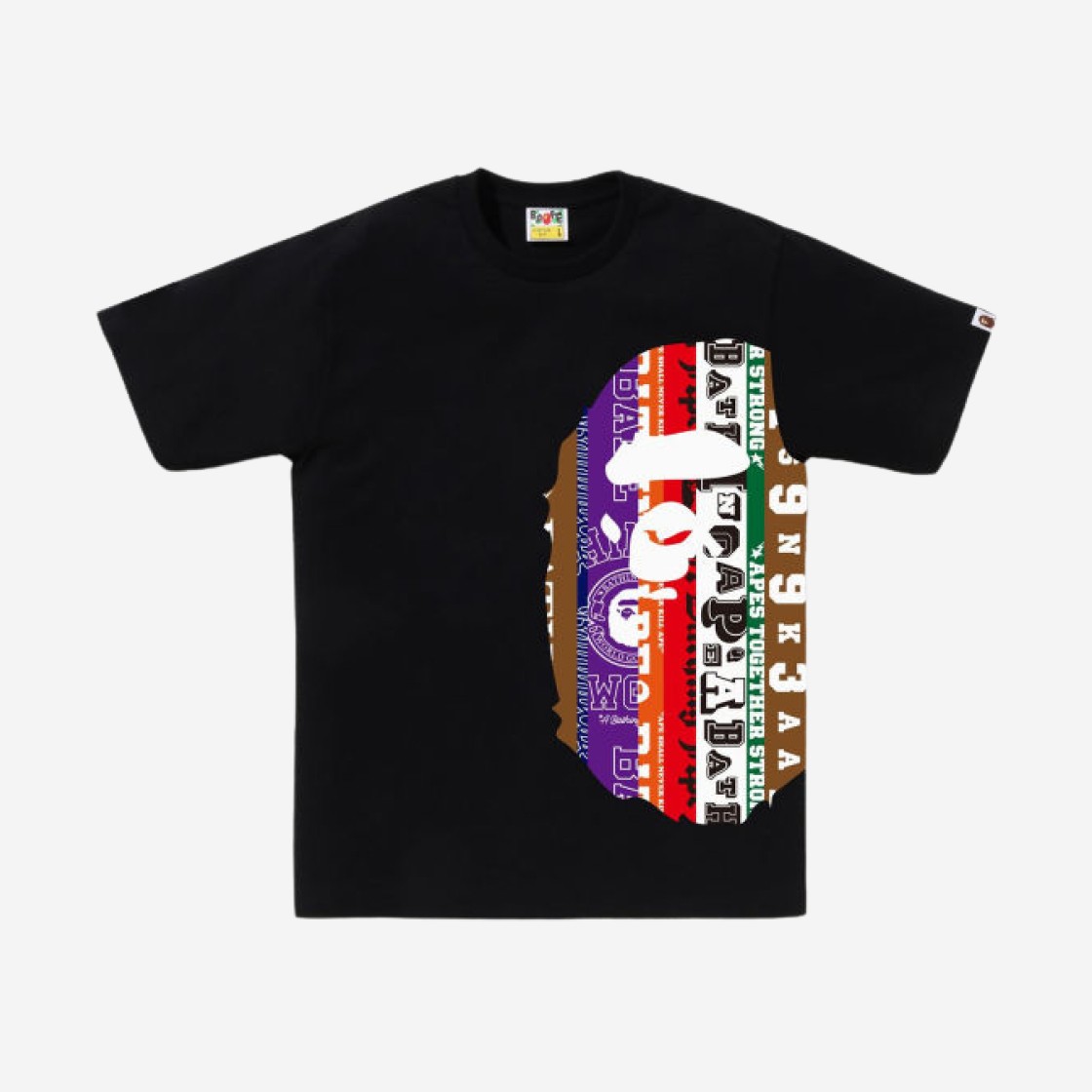 BAPE Fans Scarf Side Big Ape Head T-Shirt Black 상세 이미지 1