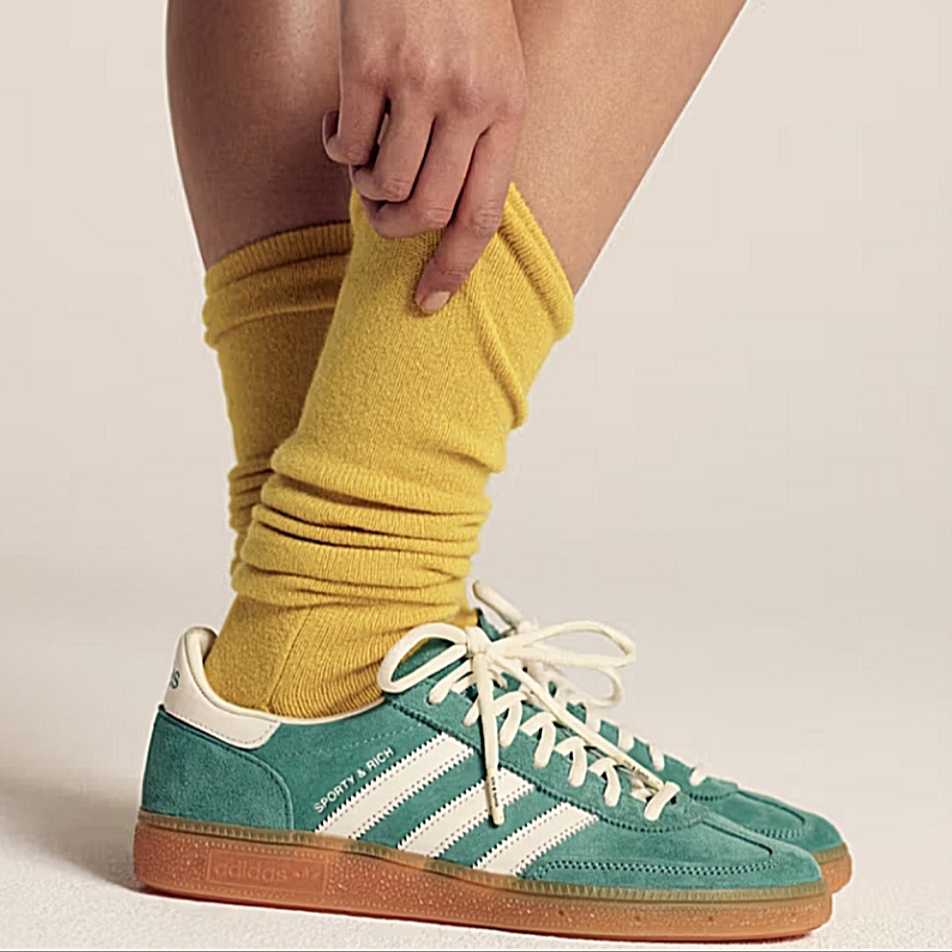 Adidas x Sporty & Rich Spezial Handball Pantone Core White 착용 스타일