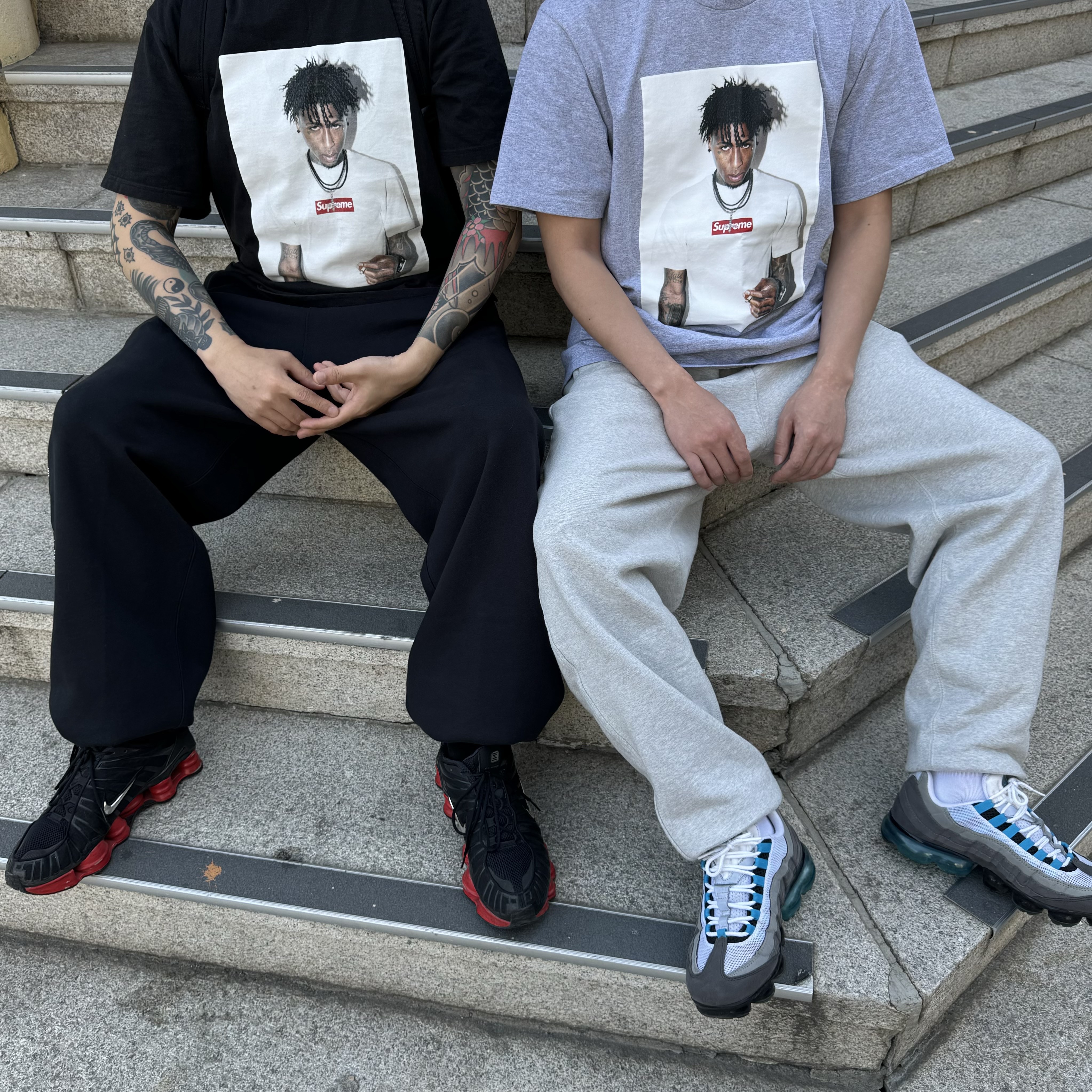 Supreme x Nike Sweatpant Black - 24SS, Nike x Skepta Shox TL 착용 스타일 - 6