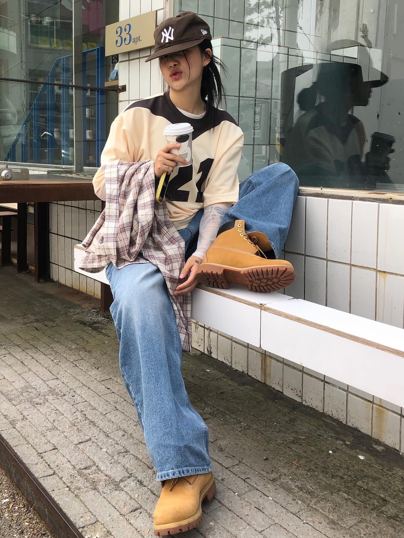 Thisisneverthat x New Era x MLB New York Yankees 9FIFTY Retro Crown Strapback Navy, Timberland Premium 6 inch Waterproof Boot Wheat Nubuck - Wide 착용 스타일 - 4