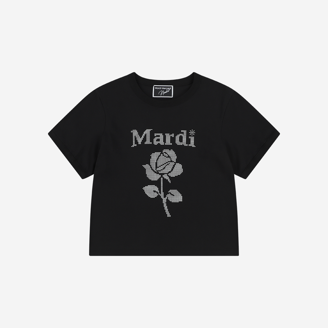 Mardi X Nardis Rose T Shirt Tight Fit Black 상세 이미지 1