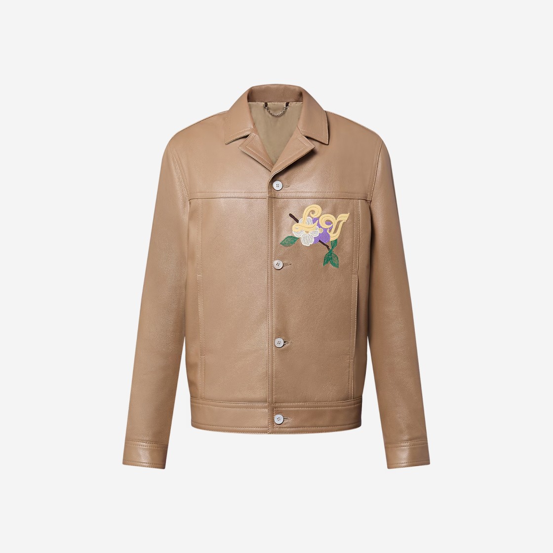 Louis Vuitton Embroidered Leather Blouson Beige 상세 이미지 1