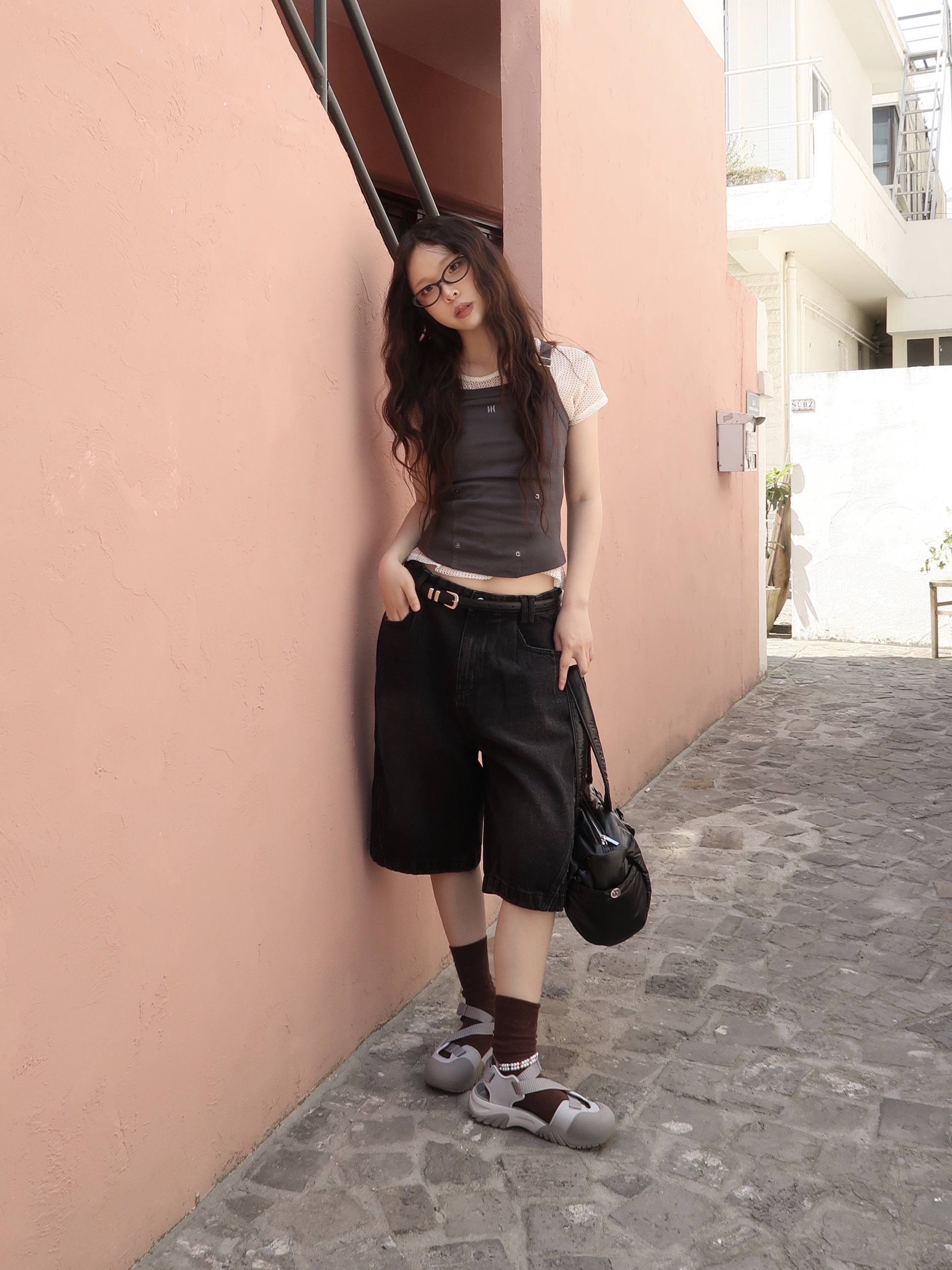 Fila Peito Sandal Grey 착용 스타일 - 1