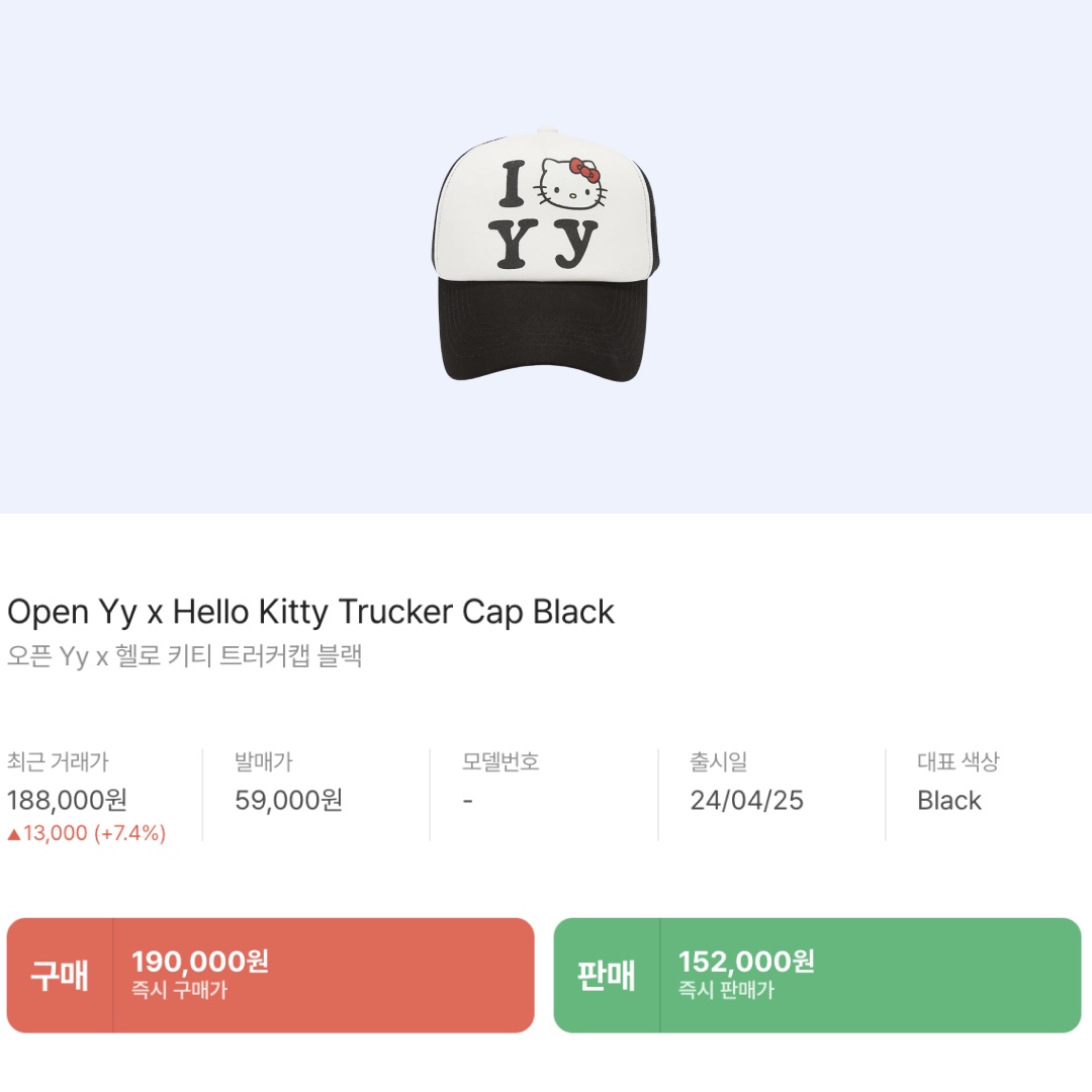 Open Yy x Hello Kitty Trucker Cap Black 착용 스타일 - 2