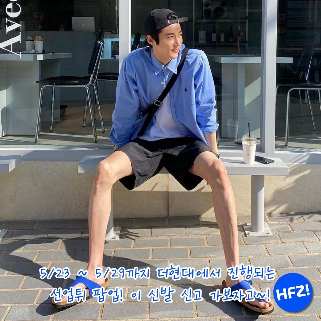 Birkenstock x Ader Error Gizeh Tech Ultra Blue, Converse Chuck 70 Hi Black 착용 스타일 - 2