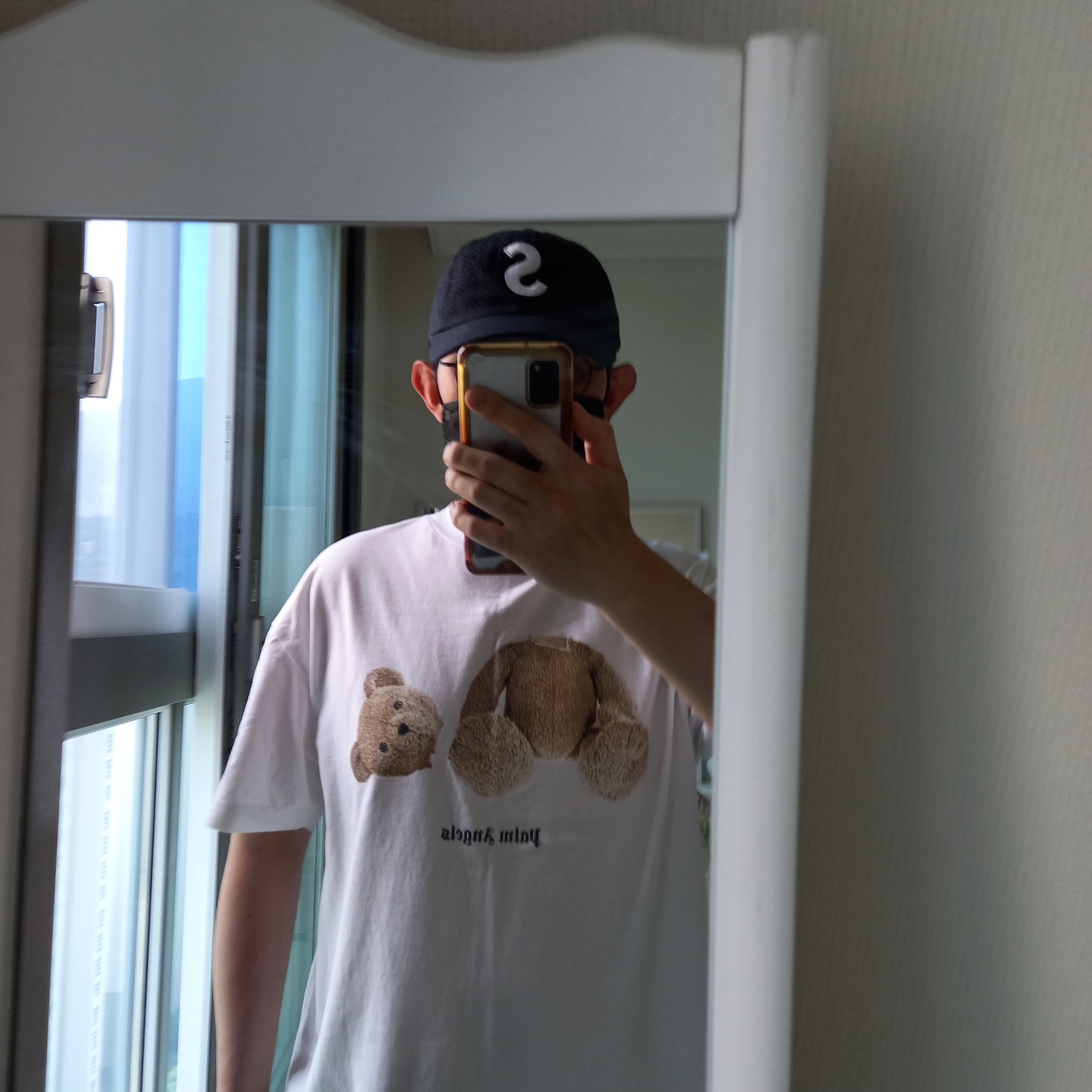 Supreme Seersucker S Logo 6-Panel Black - 24SS, Palm Angels Bear Classic T-Shirt White Brown 착용 스타일 - 4