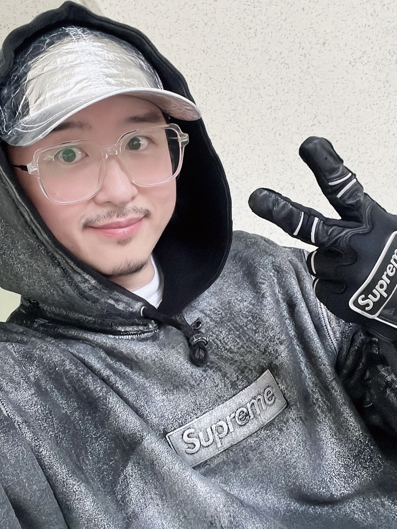 Supreme x MM6 Maison Margiela Foil Box Logo Hooded Sweatshirt Black - 24SS, Nike x Off-White Dunk Low The 50 - Lot 50 착용 스타일 - 2