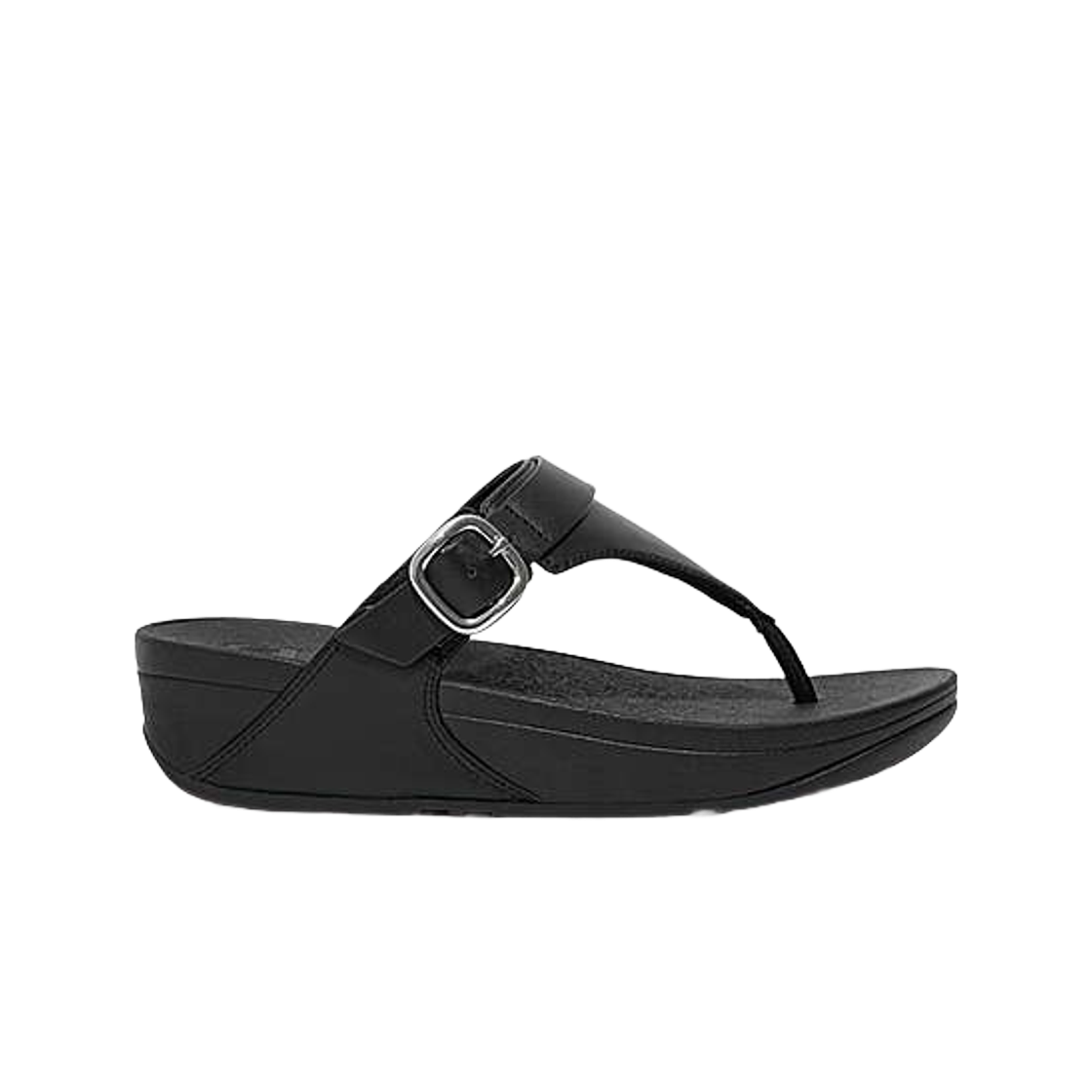 (W) 핏플랍 루루 어드저스터블 레더 토 포스트 올 블랙((W) FITFLOP Lulu Adjustable Leather Toe Posts All Black) - 1