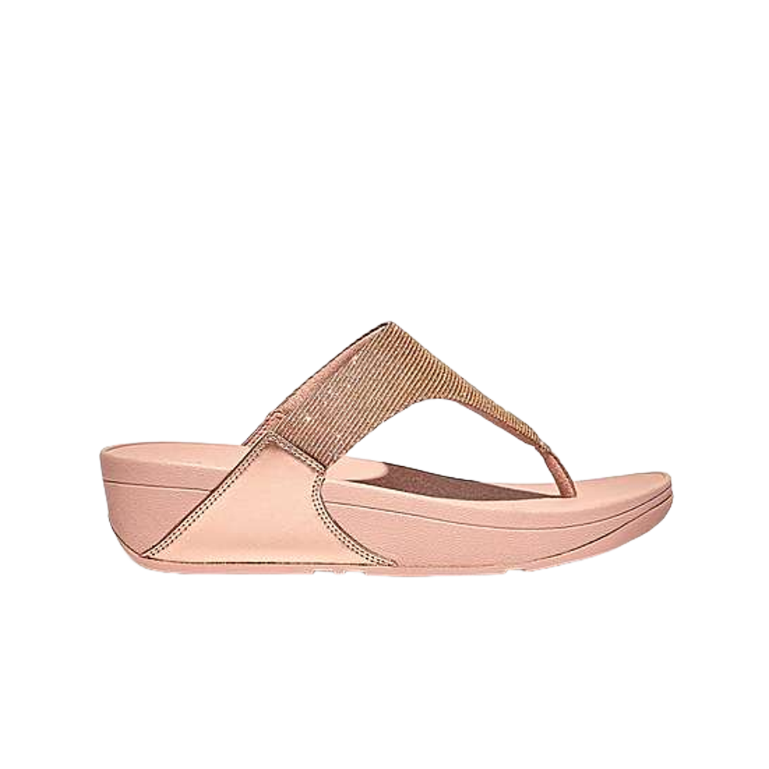 (W) 핏플랍 루루 쉬머럭스 토 포스트 샌들 로즈 골드((W) FITFLOP Lulu Shimmerlux Toe Post Sandals Rose Gold) - 1