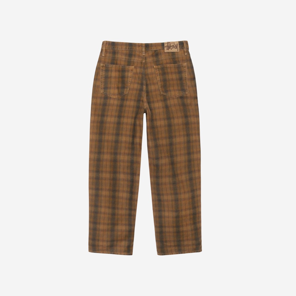 Stussy Washed Canvas Plaid Big OL' Jeans Brown 상세 이미지 2