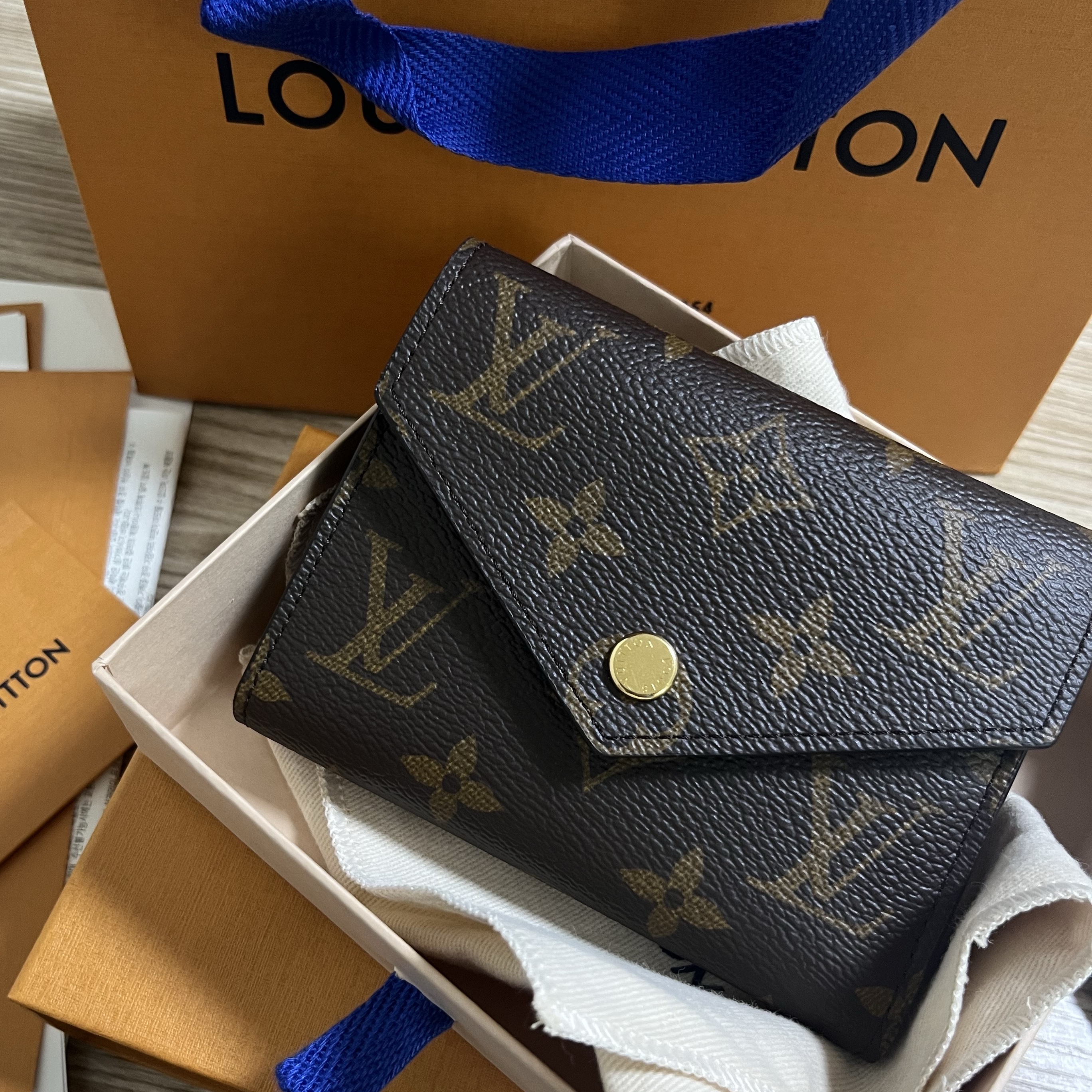 Louis Vuitton Victorine Wallet Monogram 착용 스타일