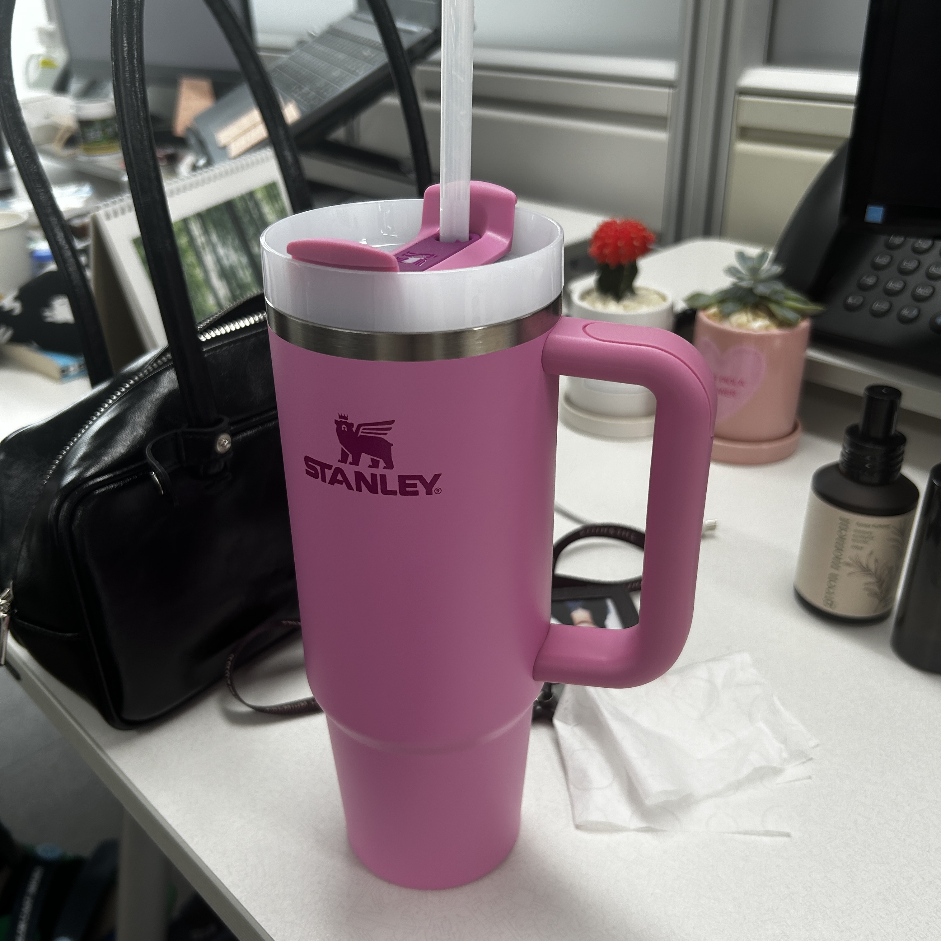 Stanley The Quencher H2.0 Flowstate Tumbler 887ml Peony 착용 스타일 - 2