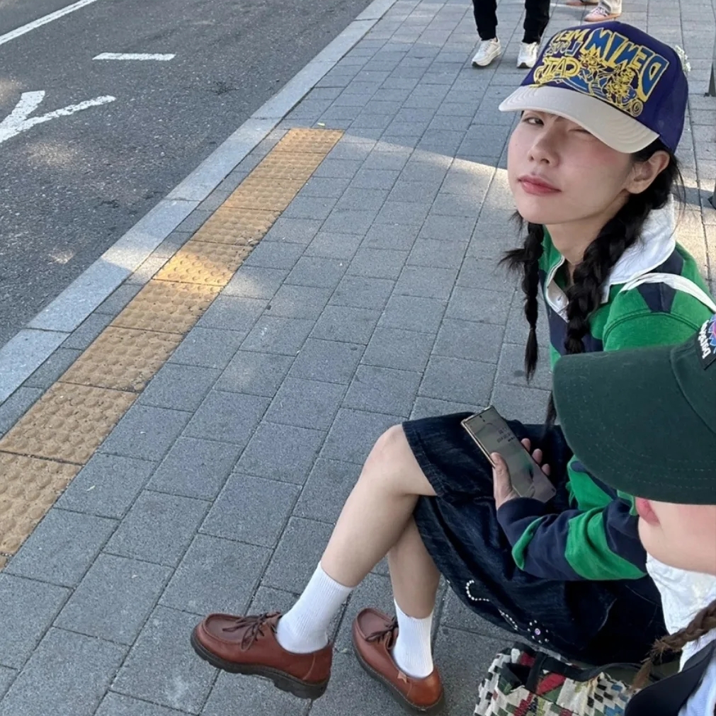 Kapital Kountry Dirty Shrink Truck Cap Kinari Khaki, Polo Ralph Lauren Classic Fit Stripe Jersey Rugby Shirt Navy 착용 스타일 - 1