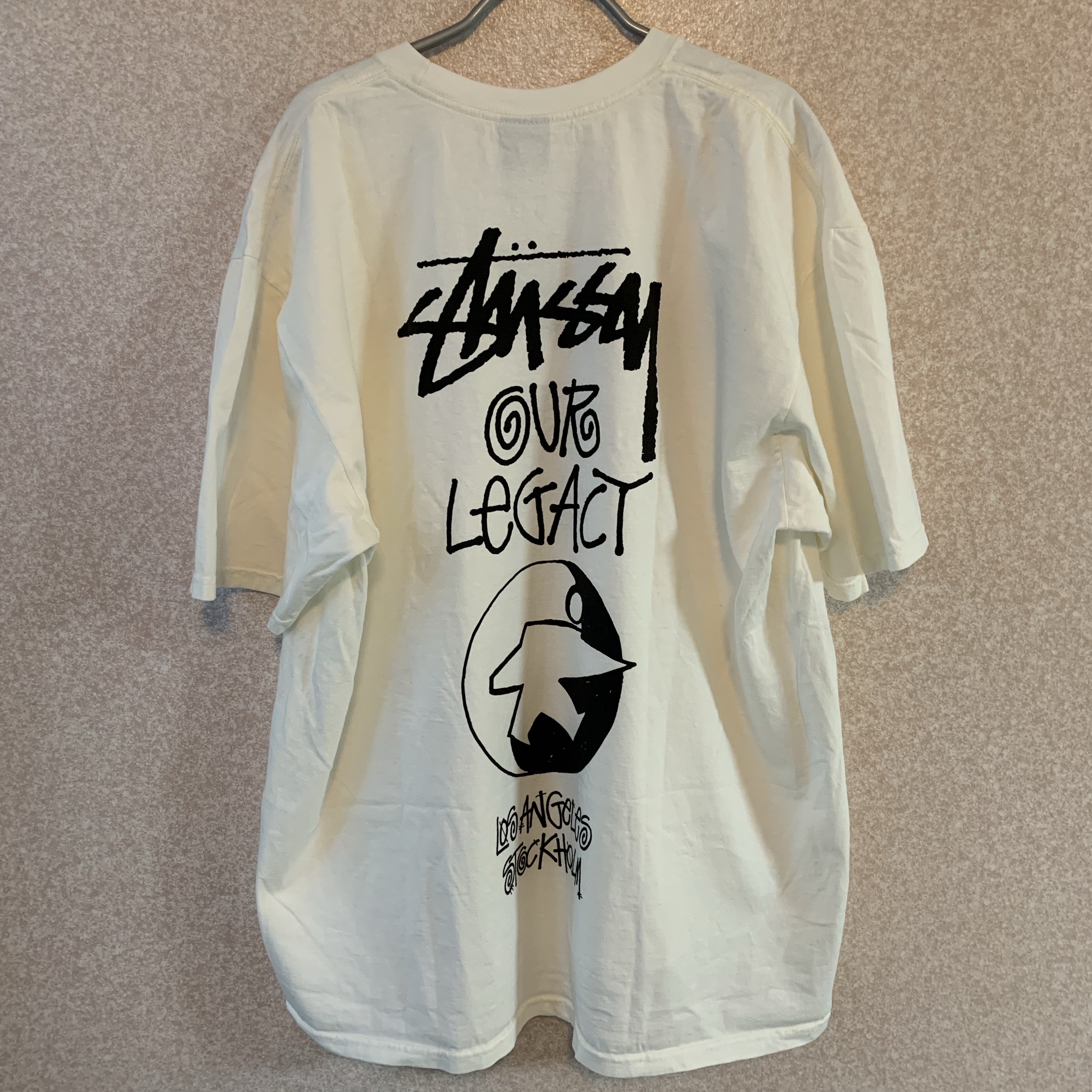 Stussy x Our Legacy Surfman Pigment Dyed T-Shirt Natural 착용 스타일