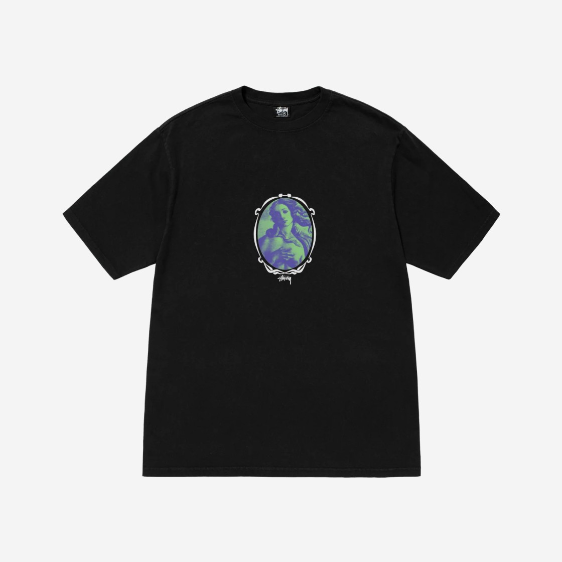 Stussy Venus Oval Pigment Dyed T-Shirt Black 상세 이미지 1