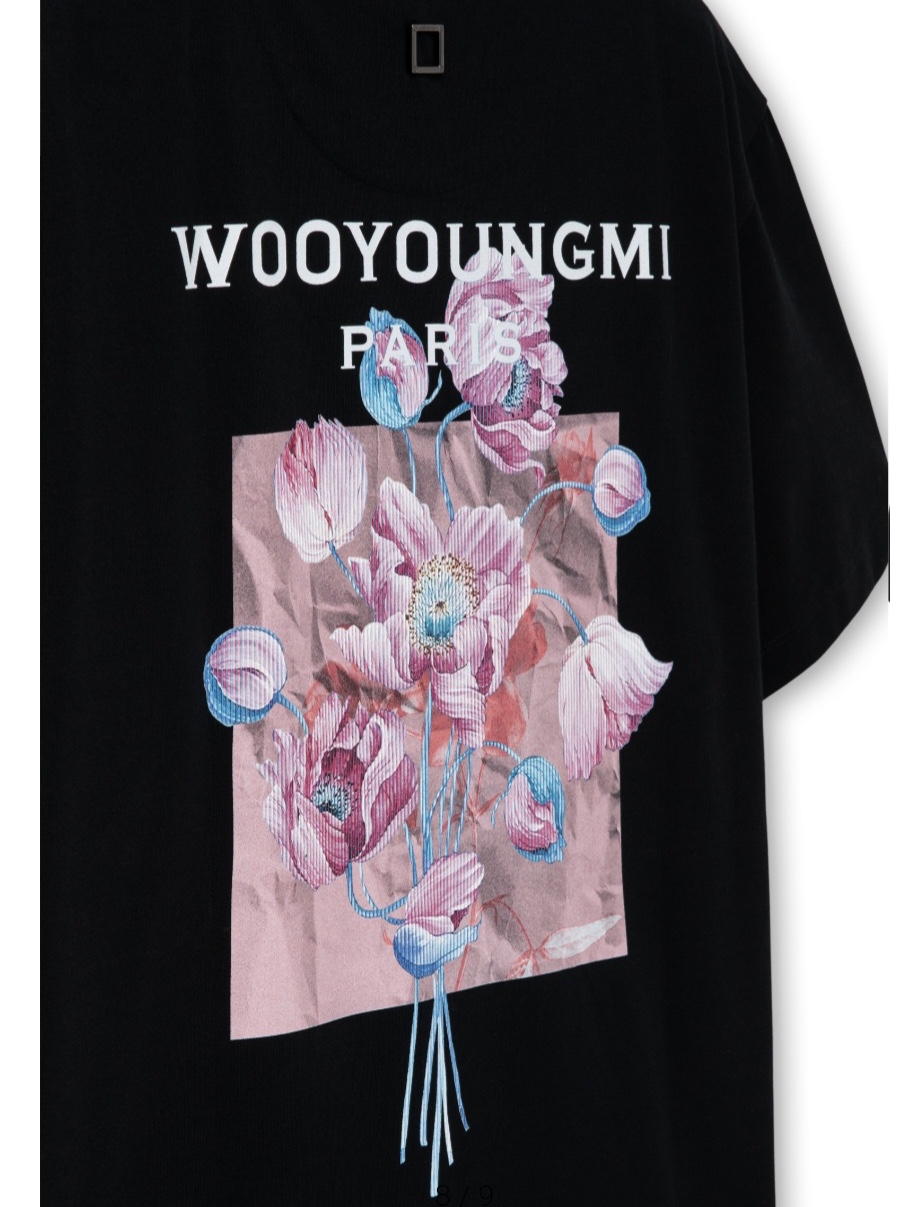 Stussy Withered Flower T-Shirt White, Wooyoungmi Long Straight Denim Pants Blue -23FW 착용 스타일 - 5