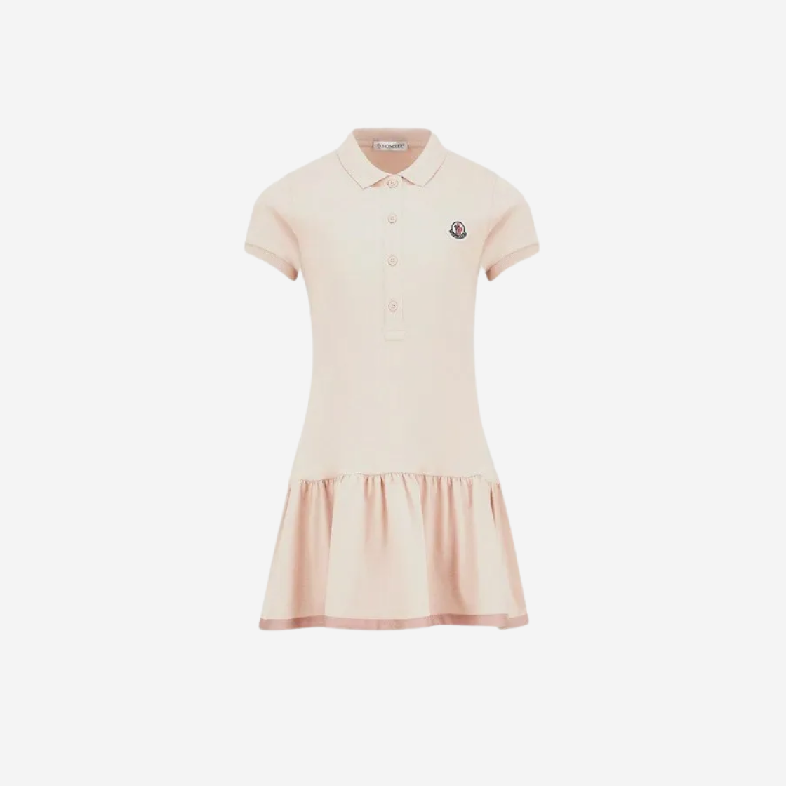 (키즈) 몽클레르 폴로 셔츠 드레스 파우더 핑크 - 24SS((Kids) Moncler Polo Shirt Dress Powder Pink - 24SS) - 1