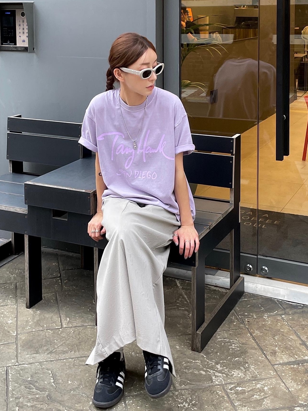 Gentle Monster x Maison Margiela MM004 Grey Black, Converse x Drkshdw Turbodrk Chuck 70 Hi Laceless Cactus Flower 착용 스타일 - 4