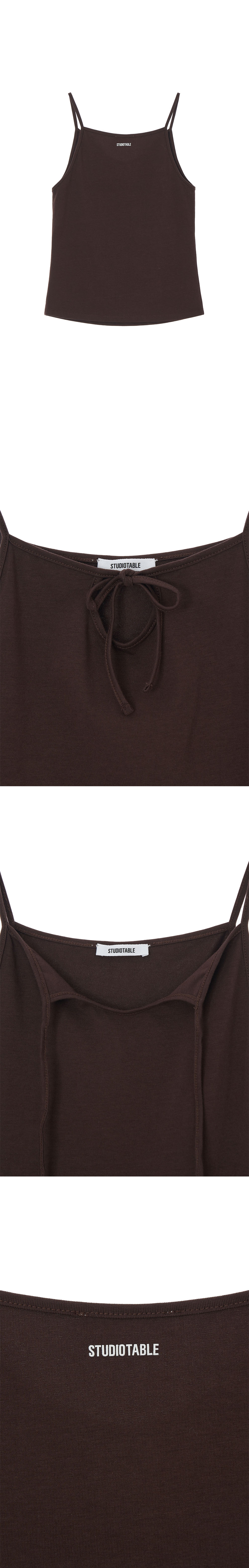 Studiotable Ribbon Sleeveless Brown 상세 이미지 4