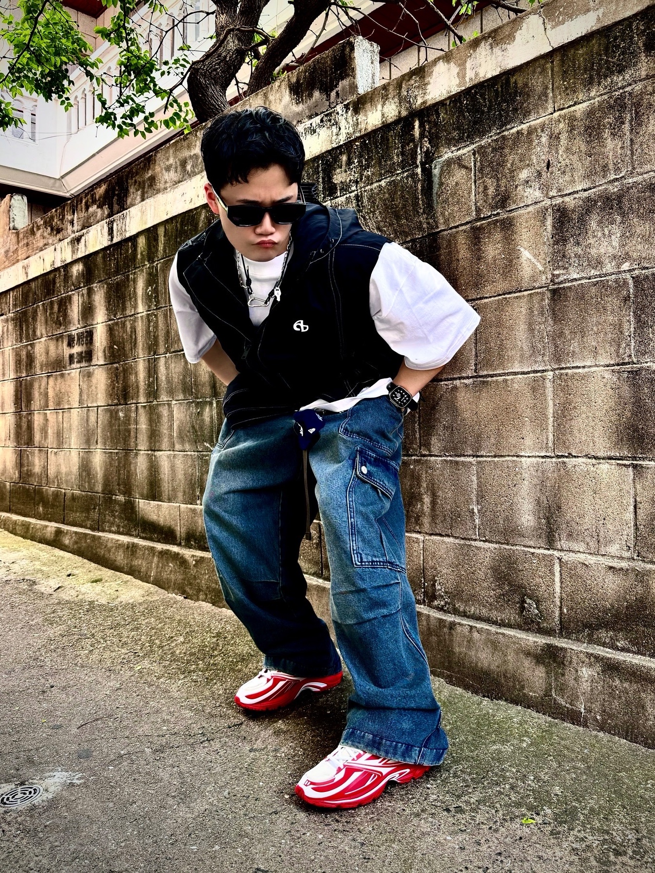 Reebok x Kanghyuk Premier Road Modern Mid White Red 착용 스타일 - 3