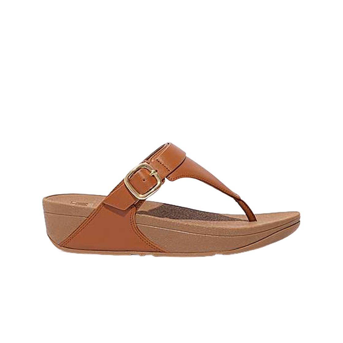 (W) 핏플랍 루루 어드저스터블 레더 토 포스트 라이트 탄((W) FITFLOP Lulu Adjustable Leather Toe Post Light Tan) - 1
