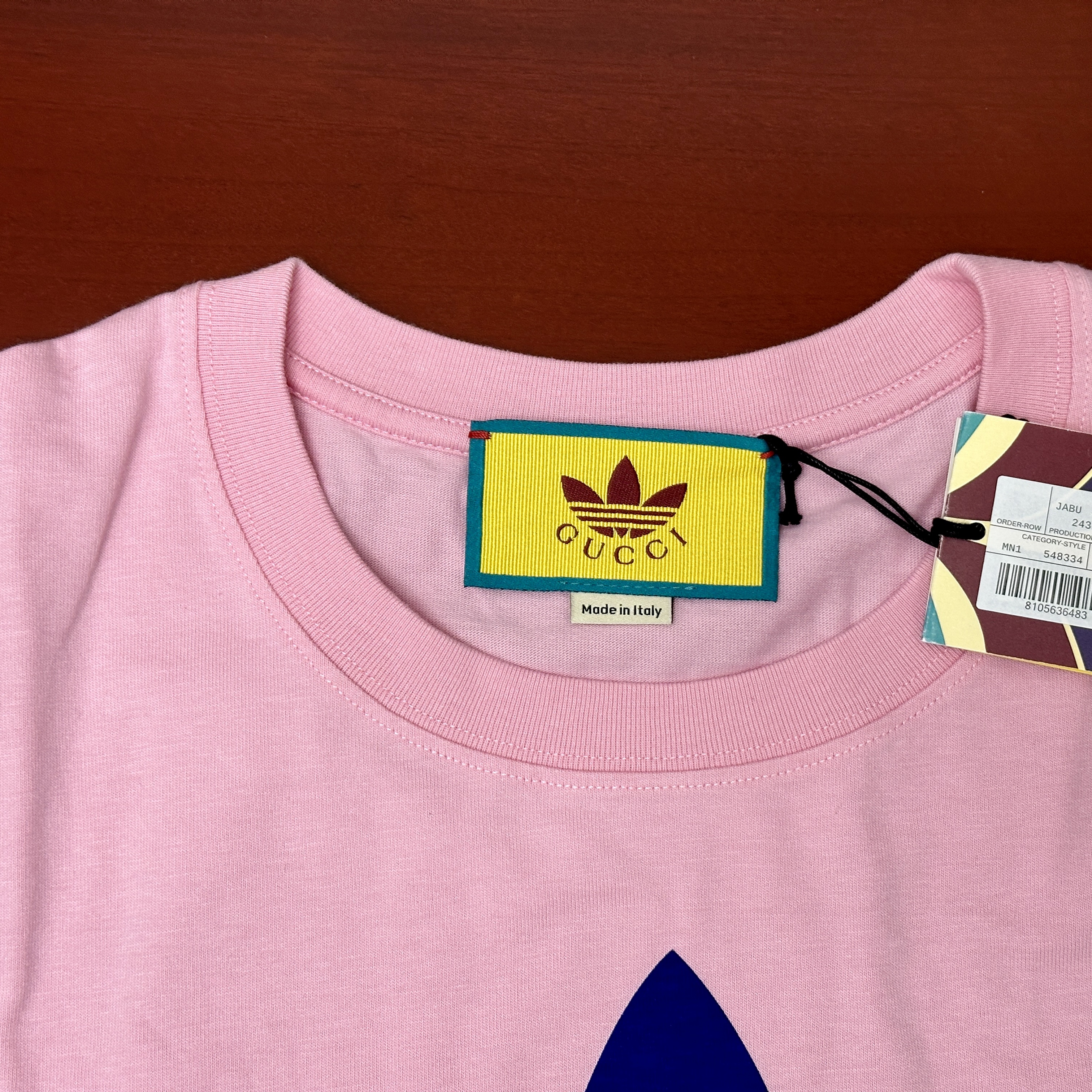 Gucci x Adidas Cotton Jersey T-Shirt Light Pink 착용 스타일 - 5