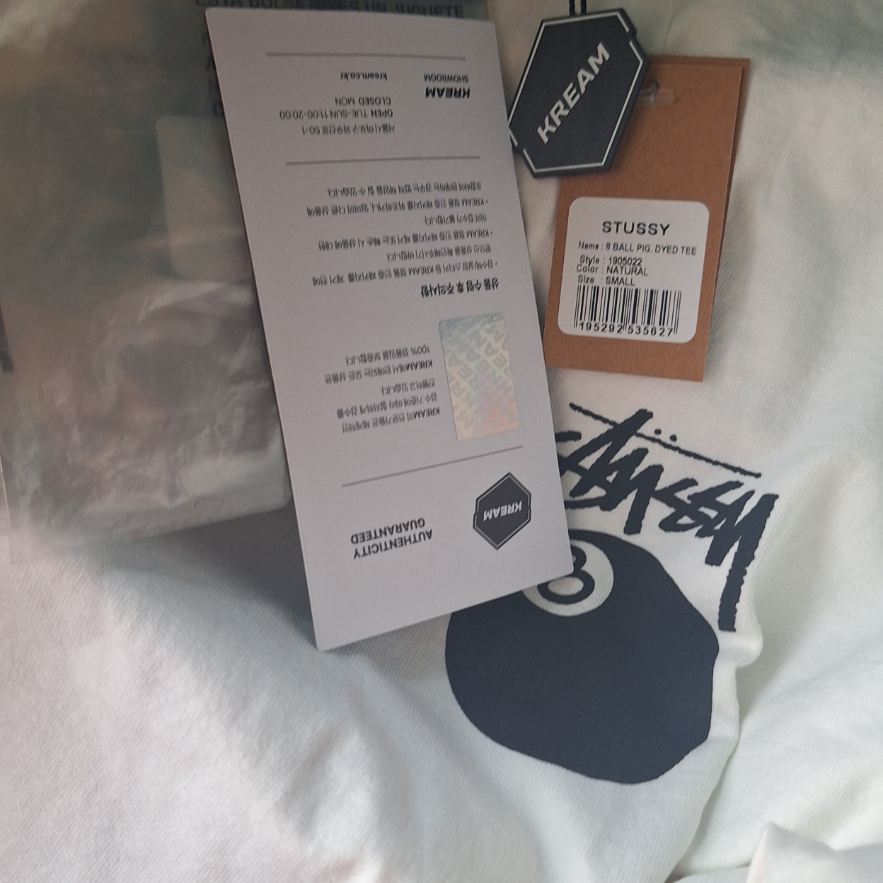 Stussy 8 Ball Pigment Dyed T-Shirt Natural 착용 스타일