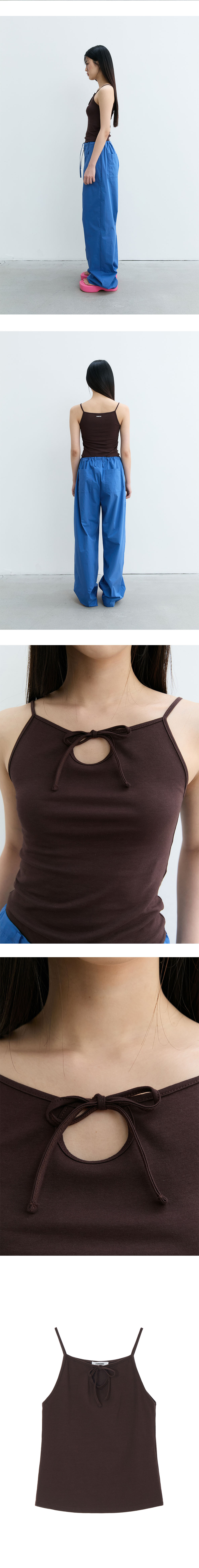 Studiotable Ribbon Sleeveless Brown 상세 이미지 3