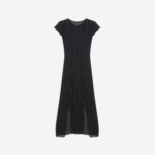 에즈이프캘리 리본 슬릿 맥시 드레스 블랙