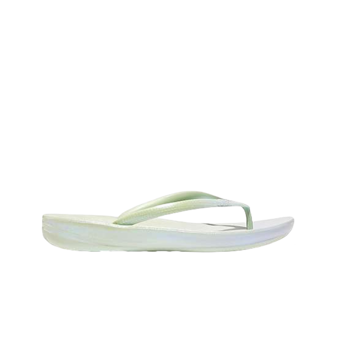 (W) 핏플랍 아이쿠션 이리데센트 얼고노믹 플립플랍 세이지브러쉬 스카이워시 블루((W) FITFLOP Iqushion Iridescent Ergonomic Flip Flops Sagebrush Skywash Blue) - 1