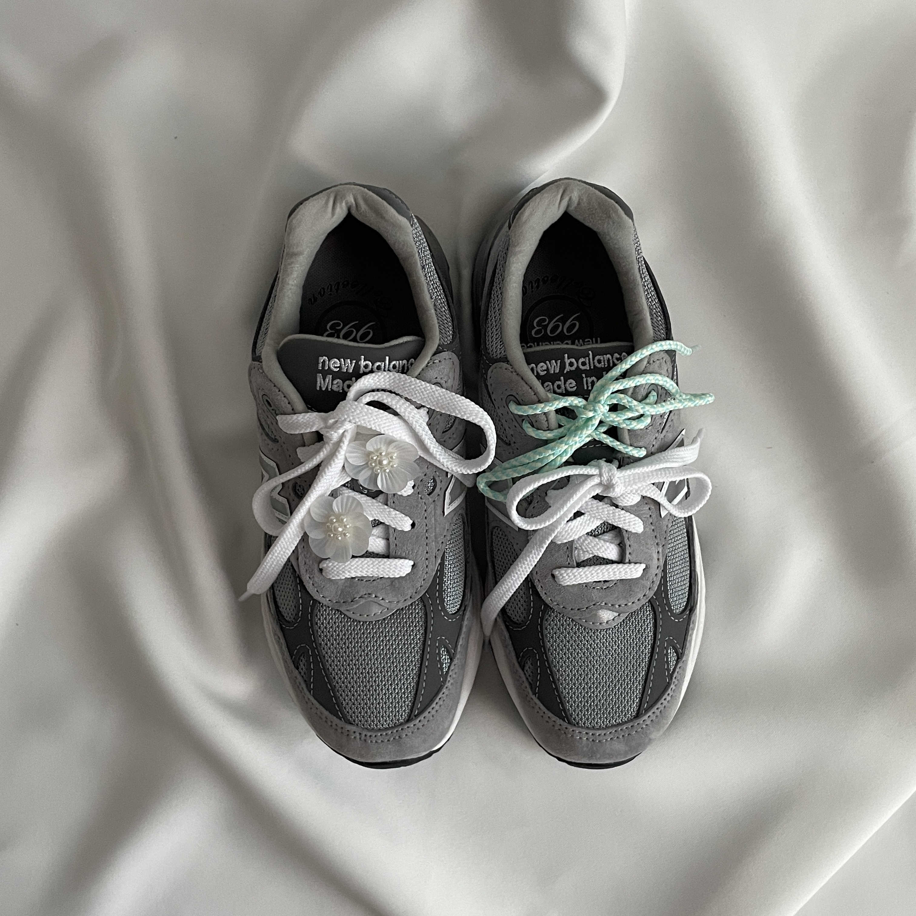 (W) New Balance 993 Made in USA Grey - B Standard 착용 스타일 - 5