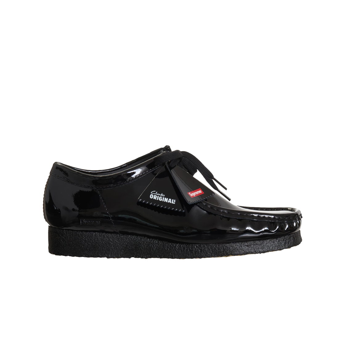 클락스 x 슈프림 페이턴트 레더 왈라비 블랙(Clarks x Supreme Patent Leather Wallabee Black)