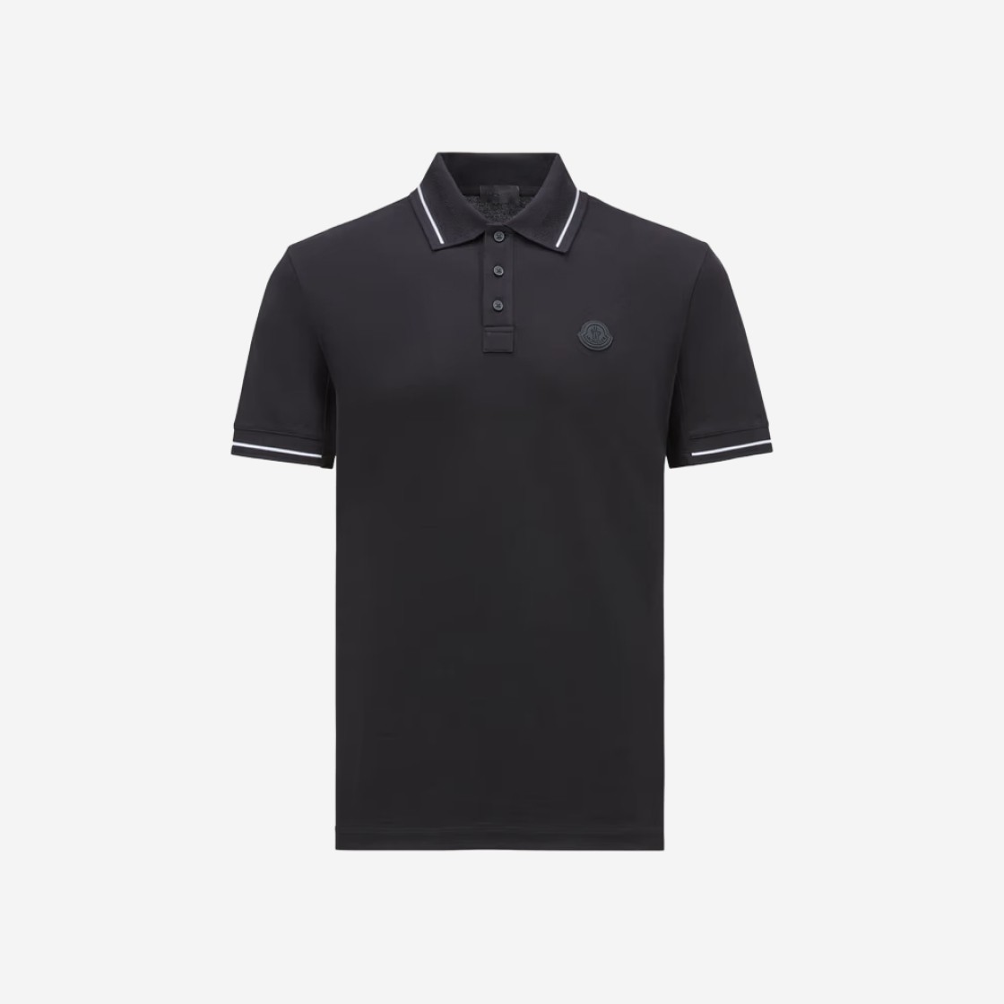 Moncler Logo Patch Polo Shirt Black - 24SS 상세 이미지 1