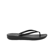 (W) FITFLOP Iqushion Ergonomic Flip Flops All Black
