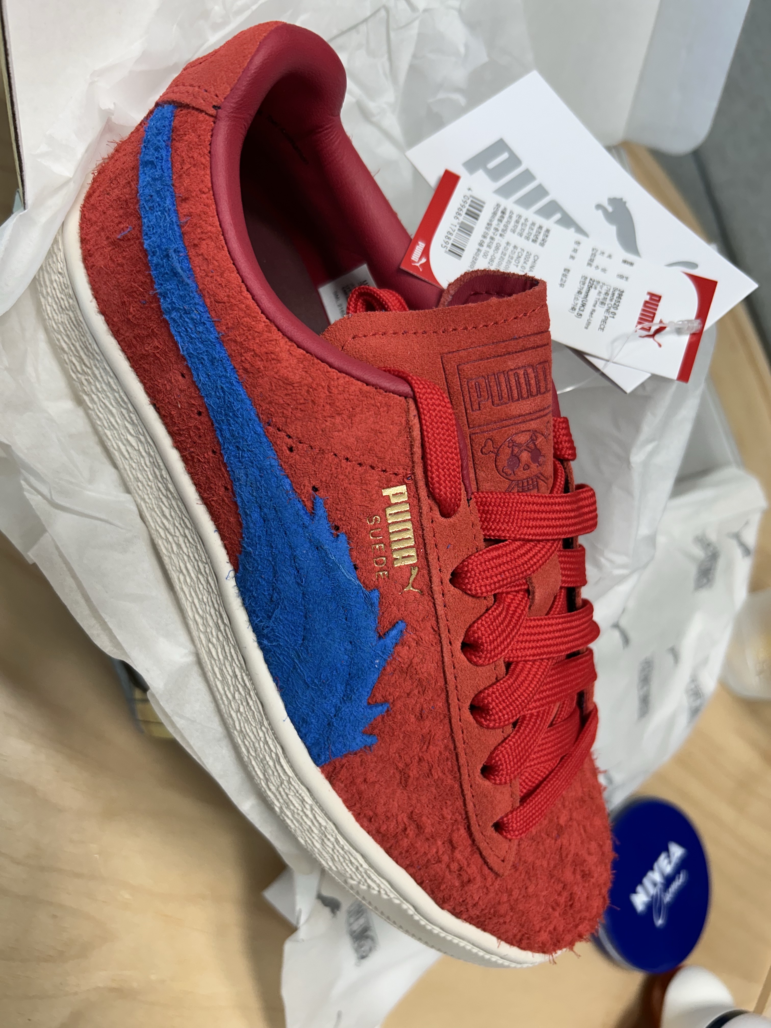 Puma x One Piece Suede Buggy Sneakers For All Time Red Ultra Blue 착용 스타일