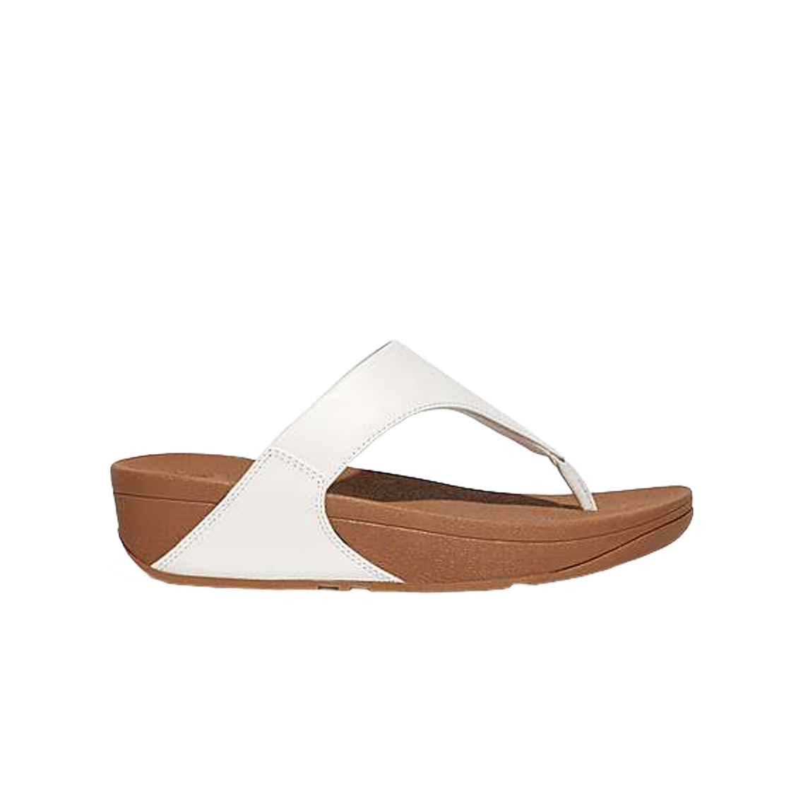 (W) 핏플랍 루루 레더 토 포스트 샌들 화이트((W) FITFLOP Lulu Leather Toe Post Sandals White) - 1