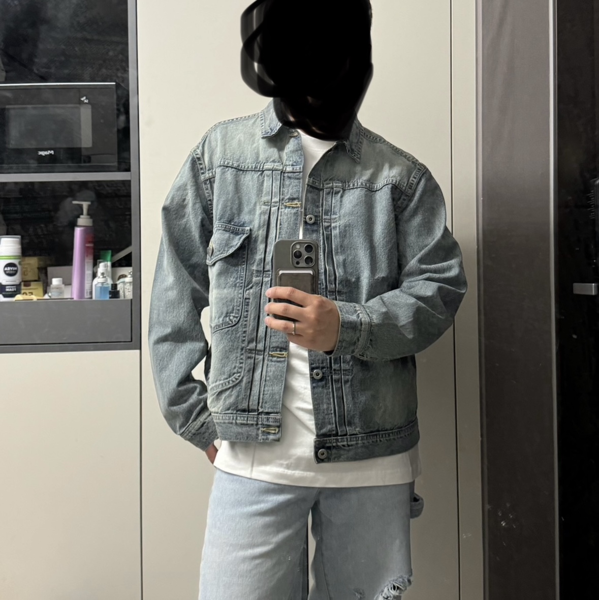 Human Made Prototype Denim Work Jacket Indigo 착용 스타일