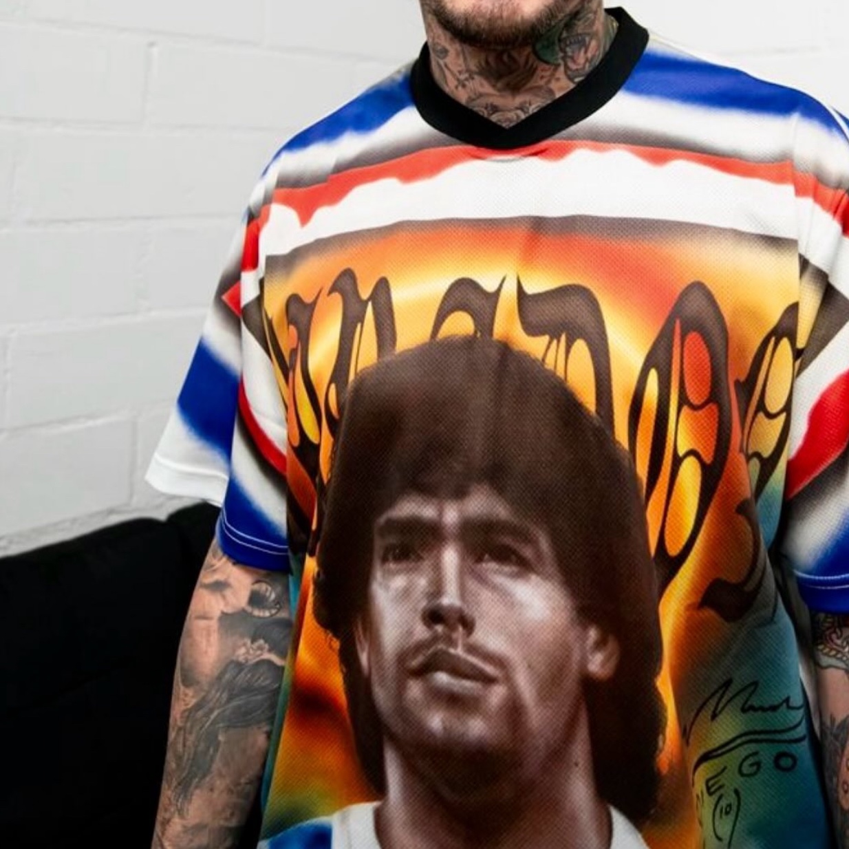 Supreme Maradona Soccer Jersey Multicolor - 24SS 착용 스타일 - 2