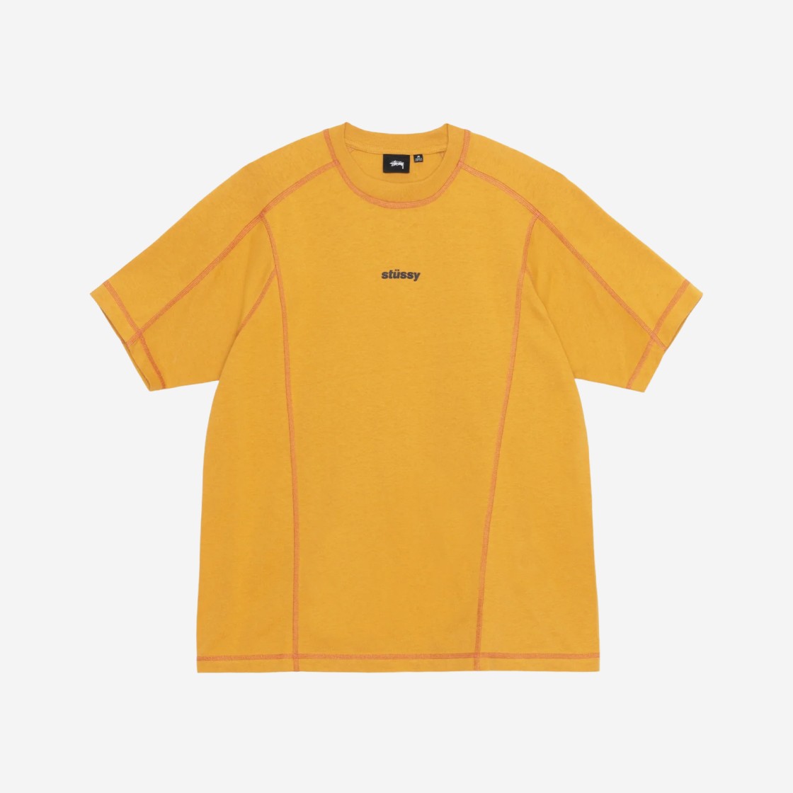 Stussy Wave Cotton Crew T-Shirt Mustard 상세 이미지 1