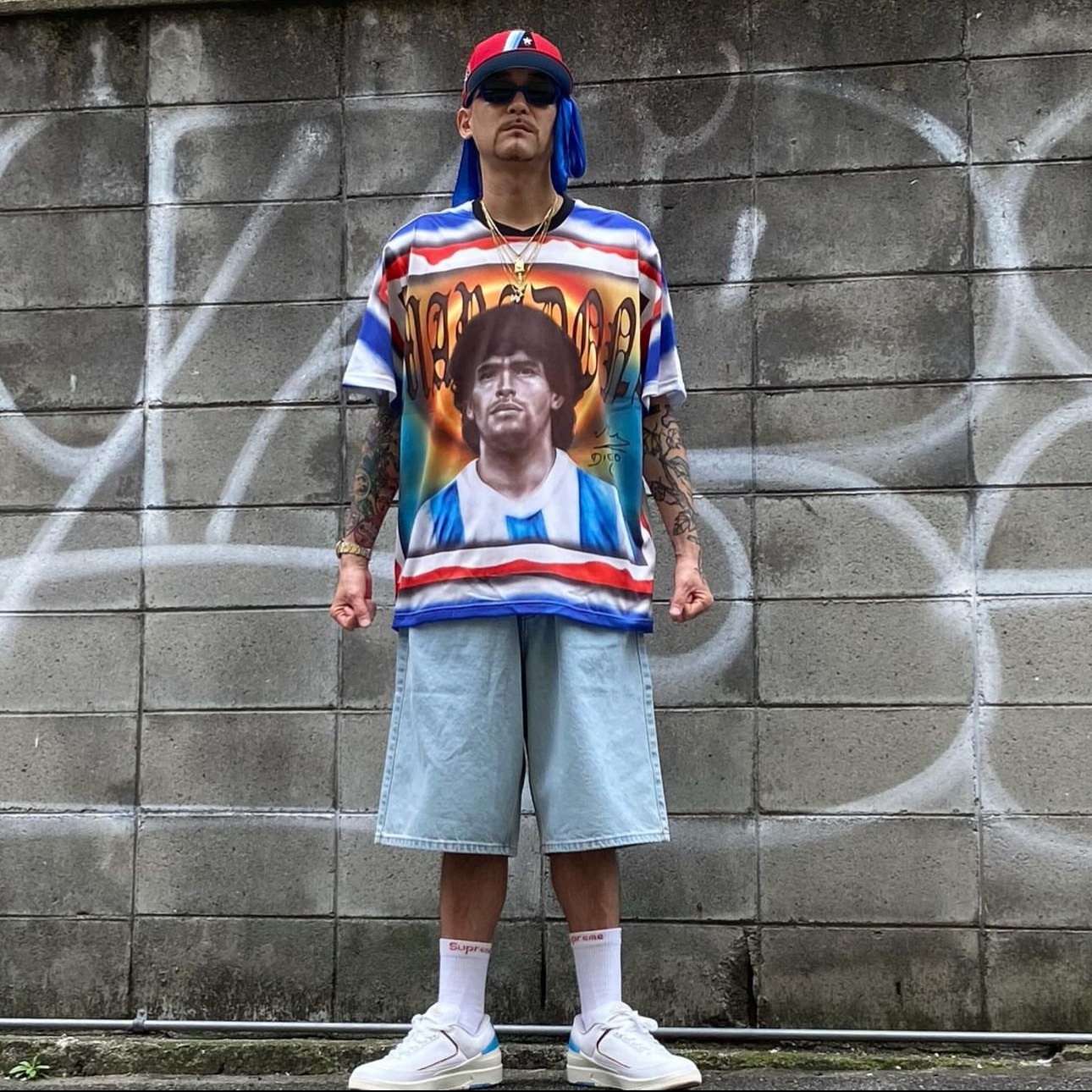 Supreme Maradona Soccer Jersey Multicolor - 24SS 착용 스타일 - 1