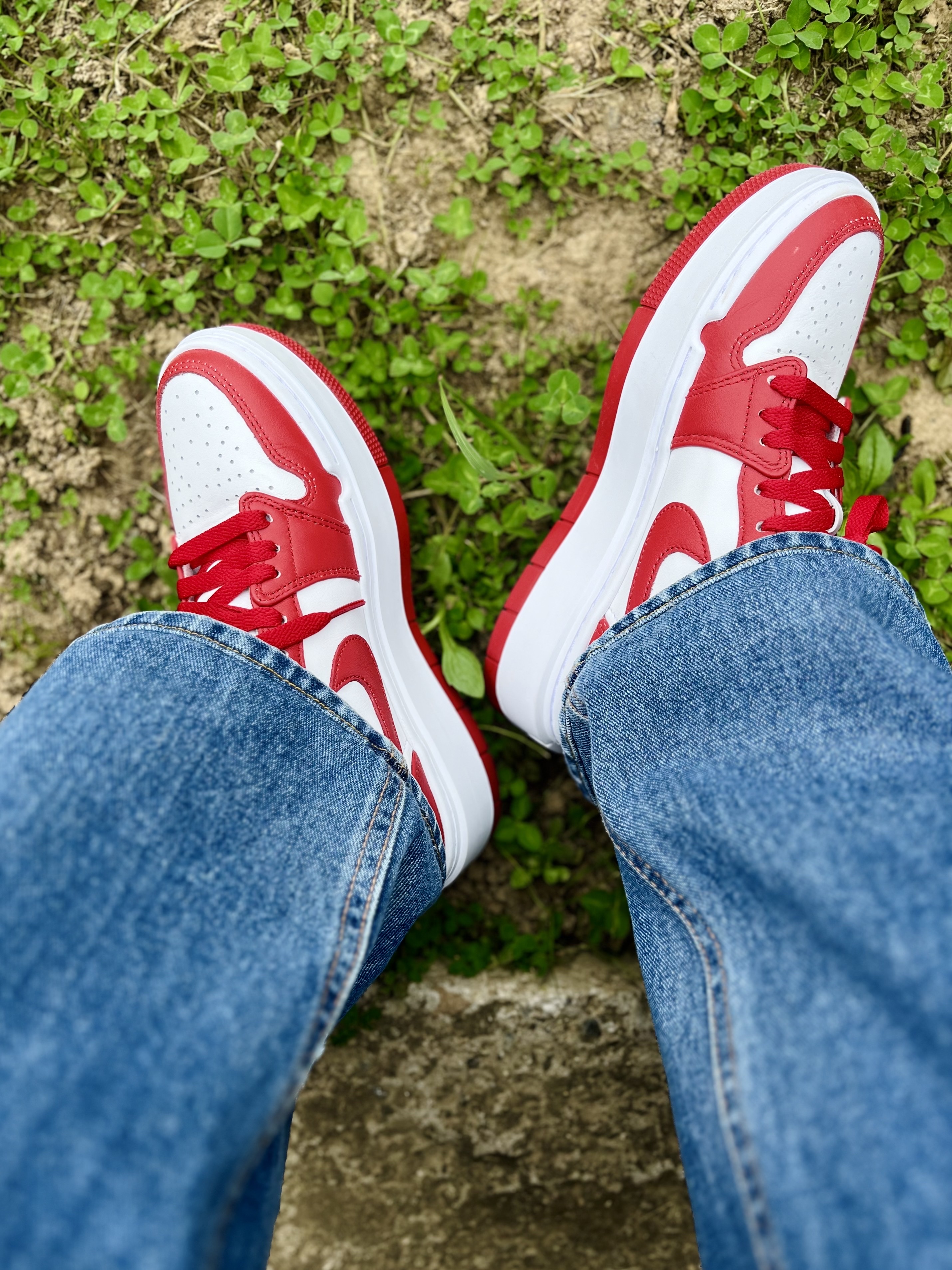(W) Jordan 1 Elevate Low White Fire Red 착용 스타일