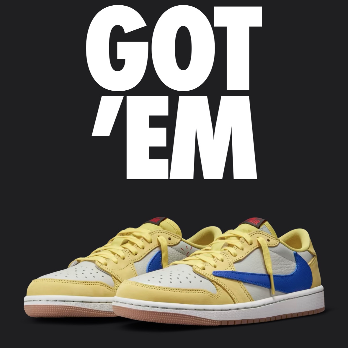 (W) Jordan 1 x Travis Scott Retro Low OG SP Canary 착용 스타일