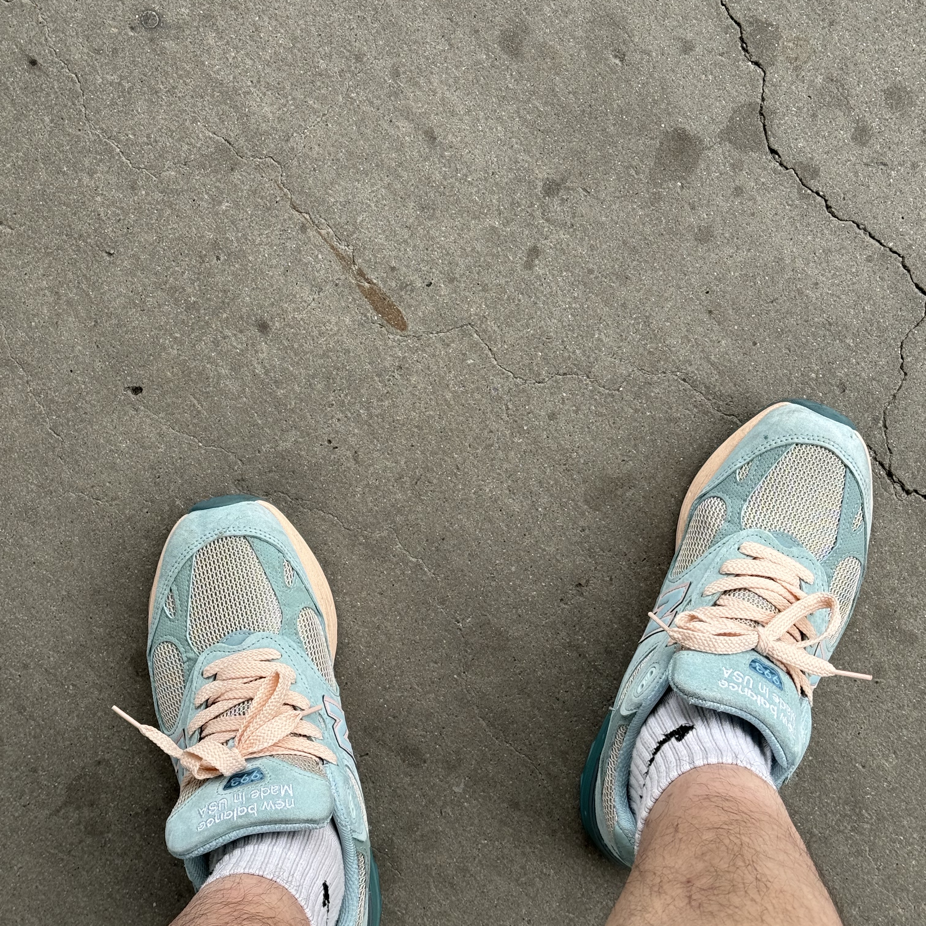 New Balance x Joe Freshgoods 993 Made in USA Arctic Blue 착용 스타일 - 1