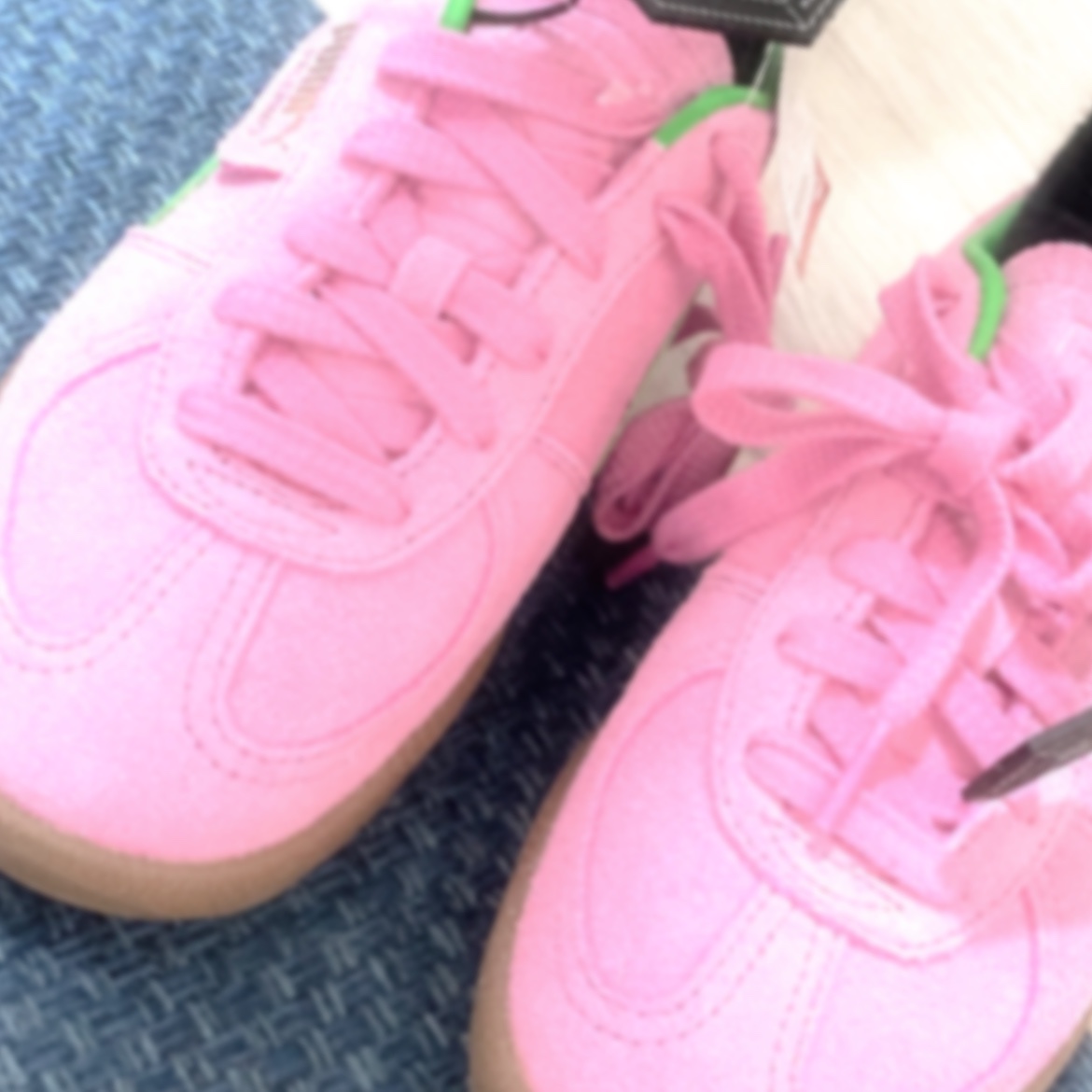 Puma Palermo Special Pink Delight Green 착용 스타일 - 1
